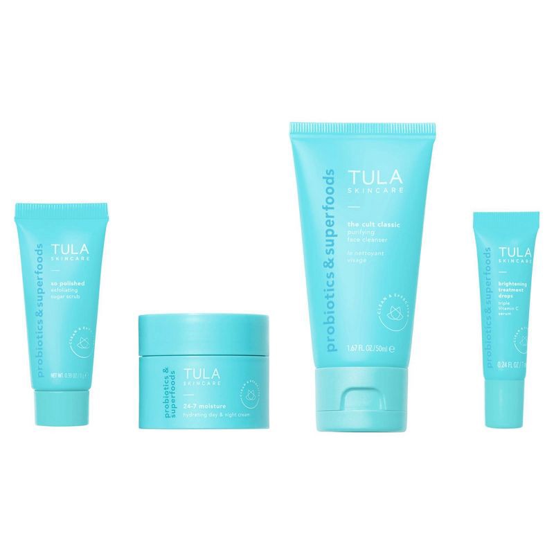 slide 1 of 4, TULA SKINCARE On The Go Best Seller Travel Kit - 4pc - Ulta Beauty, 4 ct