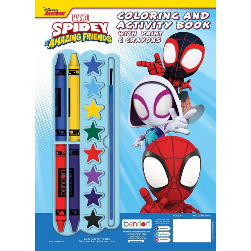 slide 2 of 4, Bendon Spidey & his Amazing Friends Crayon & Paint Activity Book, 1 ct