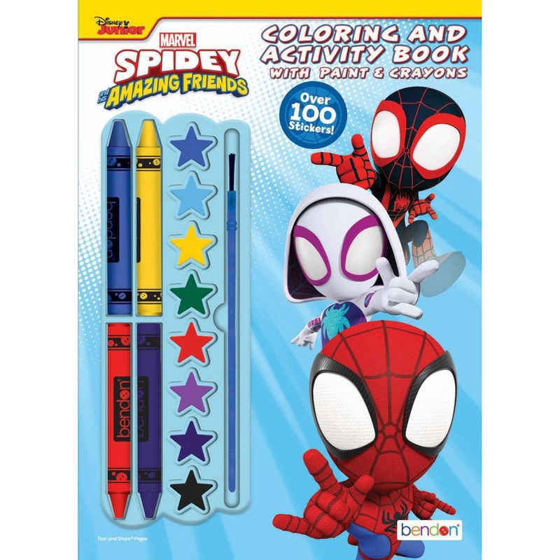 slide 1 of 4, Bendon Spidey & his Amazing Friends Crayon & Paint Activity Book, 1 ct