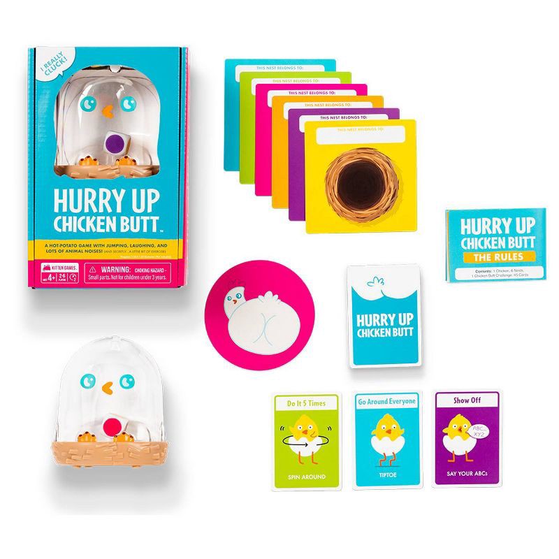 slide 9 of 11, Kitten Games Hurry Up Chicken Butt Game: Creative Social Skills Board for 2-6 Players, 1 ct