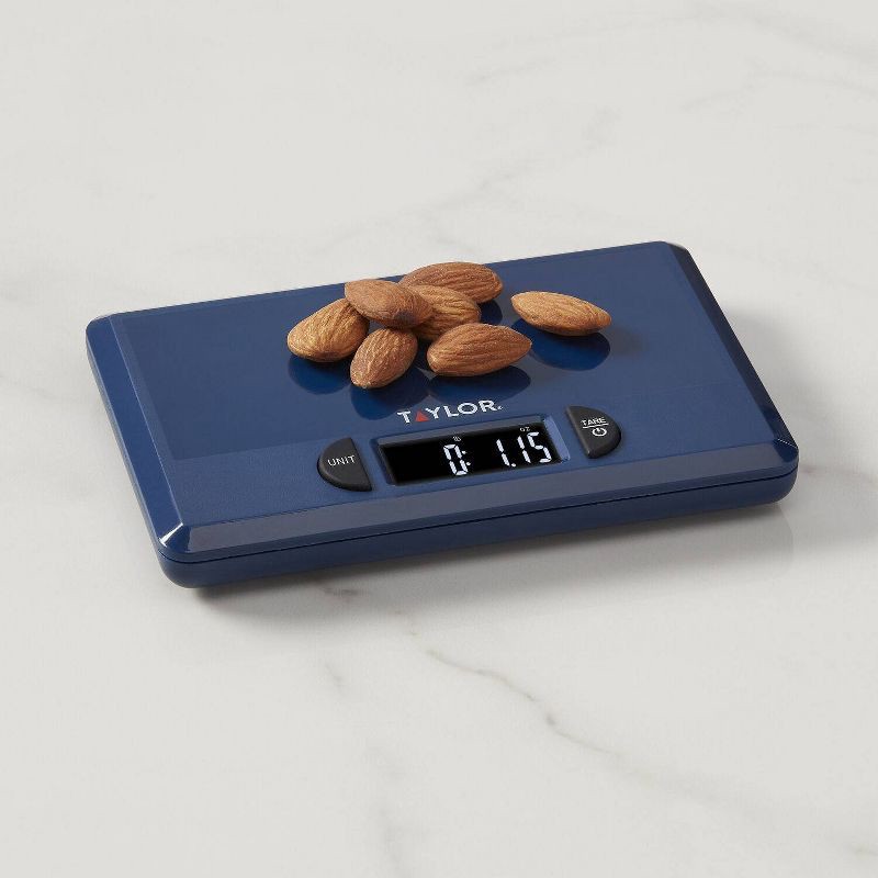 slide 10 of 12, Taylor Precision 4.4lb Digital Kitchen Food Scale with Weighing Tray Blue, 4.4 lb