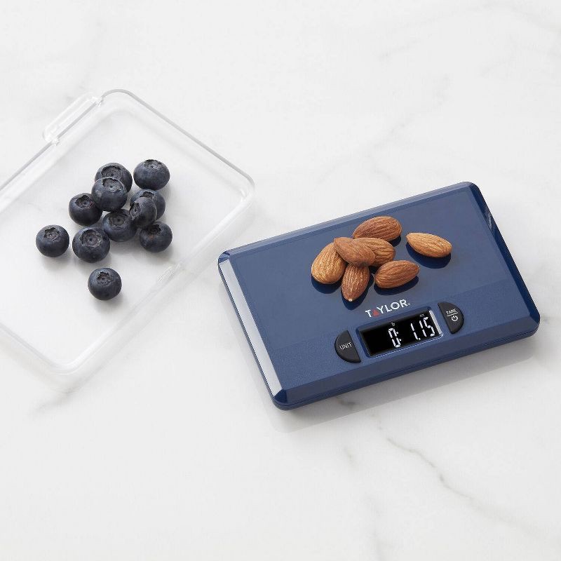 slide 6 of 12, Taylor Precision 4.4lb Digital Kitchen Food Scale with Weighing Tray Blue, 4.4 lb