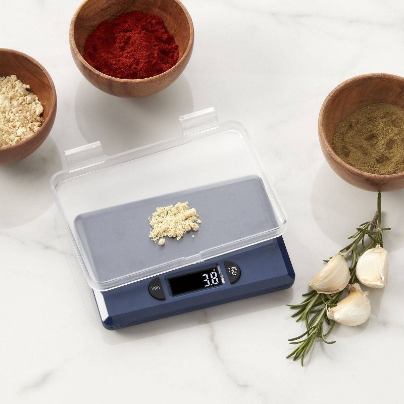 slide 8 of 12, Taylor Precision 4.4lb Digital Kitchen Food Scale with Weighing Tray Blue, 4.4 lb