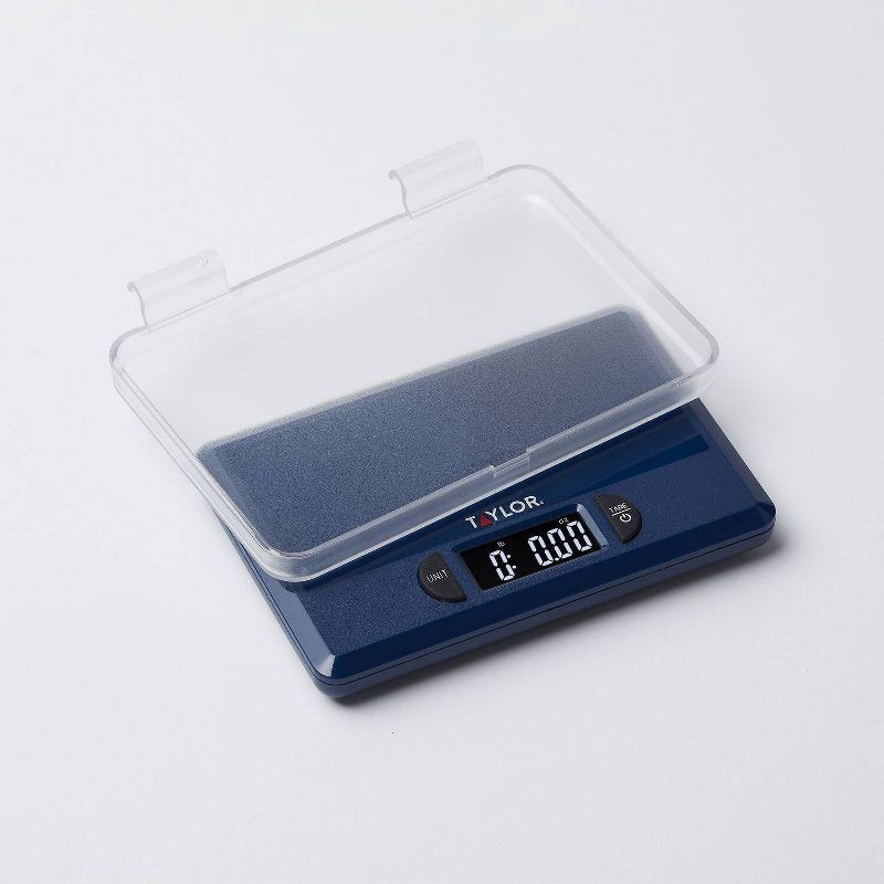 slide 2 of 12, Taylor Precision 4.4lb Digital Kitchen Food Scale with Weighing Tray Blue, 4.4 lb