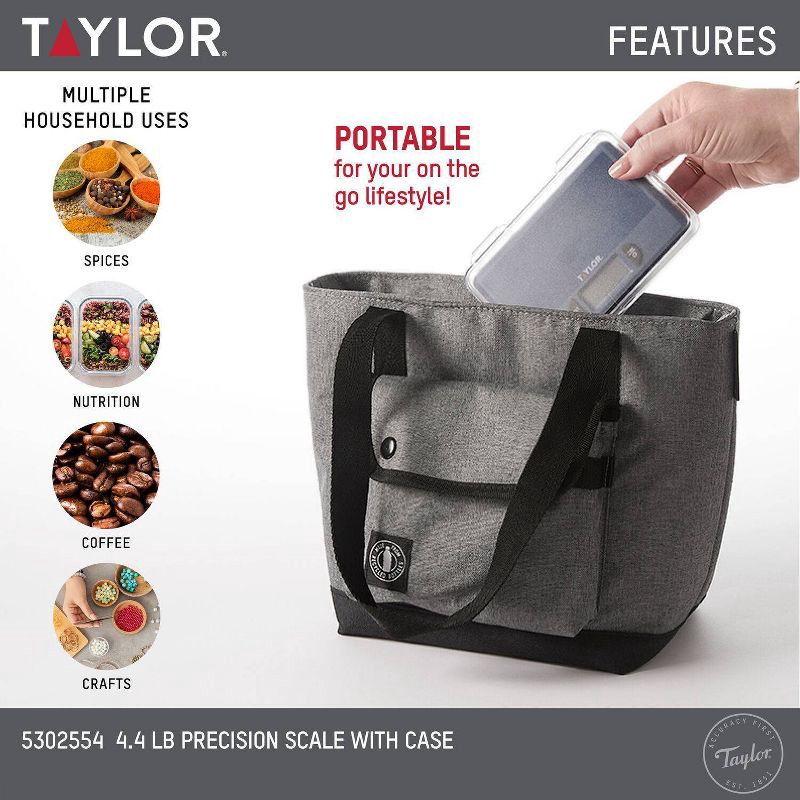 slide 7 of 12, Taylor Precision 4.4lb Digital Kitchen Food Scale with Weighing Tray Blue, 4.4 lb