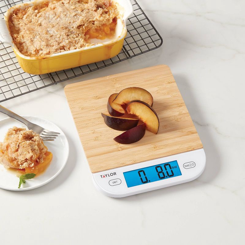 slide 6 of 11, Taylor Digital Kitchen 15lb Food Scale Eco-Friendly Bamboo, 15 lb