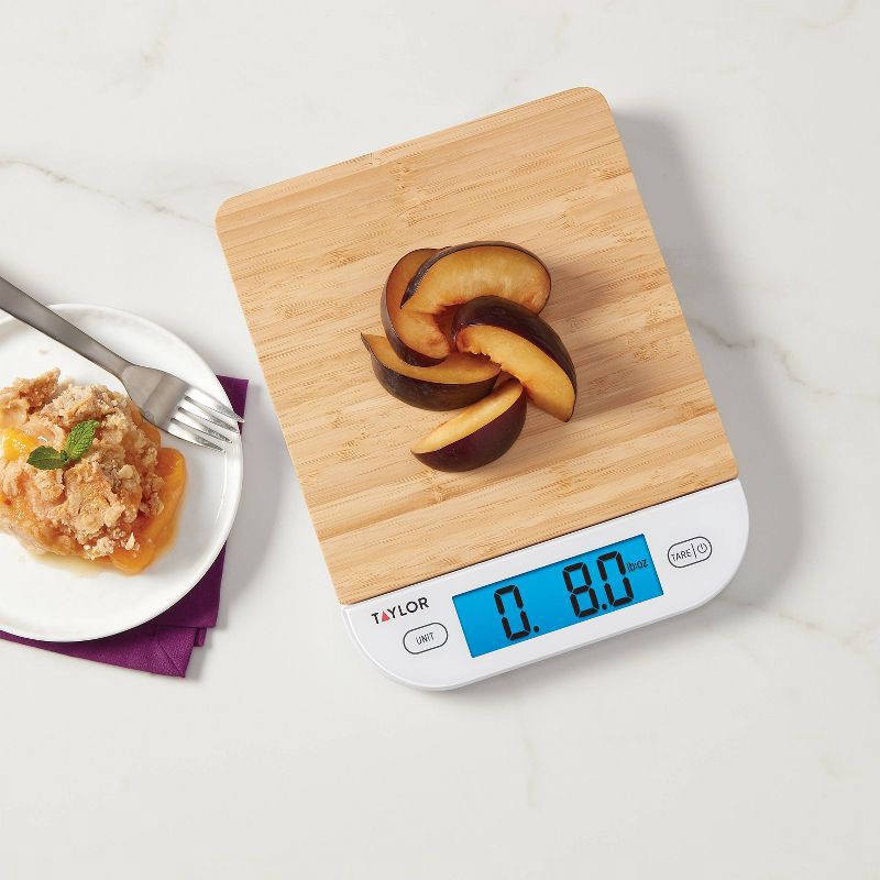 slide 7 of 11, Taylor Digital Kitchen 15lb Food Scale Eco-Friendly Bamboo, 15 lb