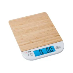 Taylor Digital Kitchen 15lb Food Scale Eco-Friendly Bamboo