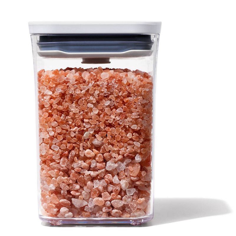 slide 2 of 4, OXO POP 1.1qt Plastic Short Small Square Food Storage Container White: Air Tight Seal, Dishwasher-Safe, Lifetime Warranty, 1.1 qt
