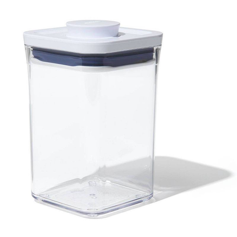 slide 4 of 4, OXO POP 1.1qt Plastic Short Small Square Food Storage Container White: Air Tight Seal, Dishwasher-Safe, Lifetime Warranty, 1.1 qt