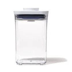 OXO POP 1.1qt Plastic Short Small Square Food Storage Container White: Air Tight Seal, Dishwasher-Safe, Lifetime Warranty