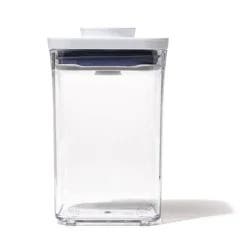 OXO POP 1.1qt Plastic Short Small Square Food Storage Container White: Air Tight Seal, Dishwasher-Safe, Lifetime Warranty