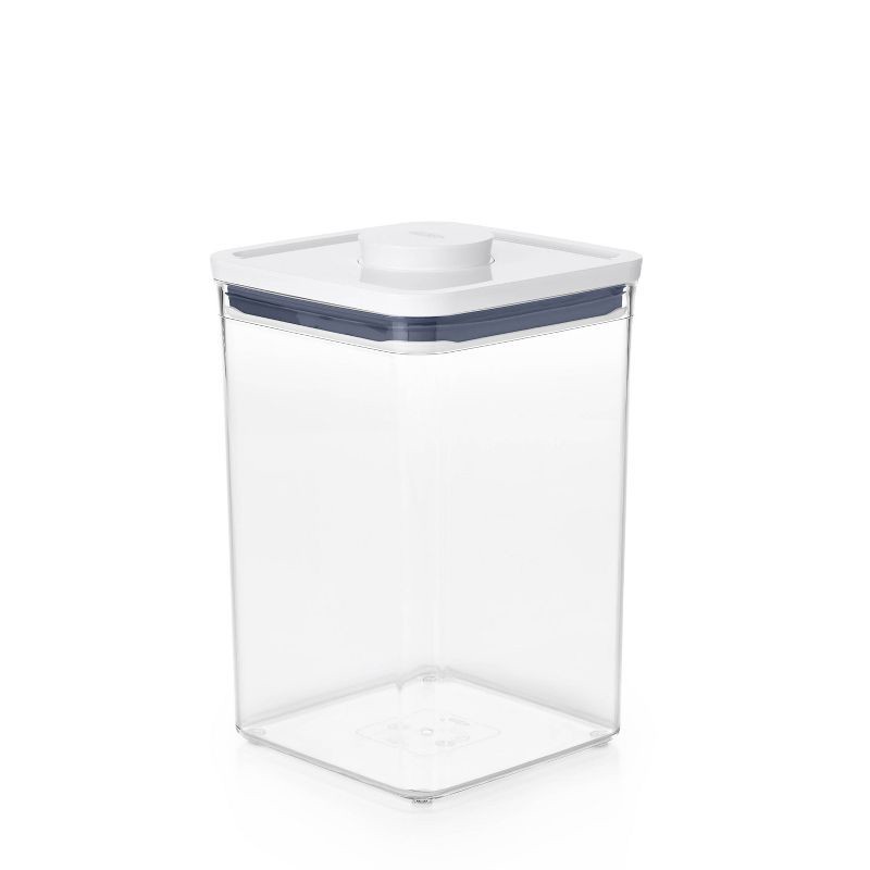 slide 4 of 7, OXO POP 4.4qt Plastic Big Square Airtight Food Storage Container Clear: Dishwasher-Safe, Silicone Lid, 4.4 qt
