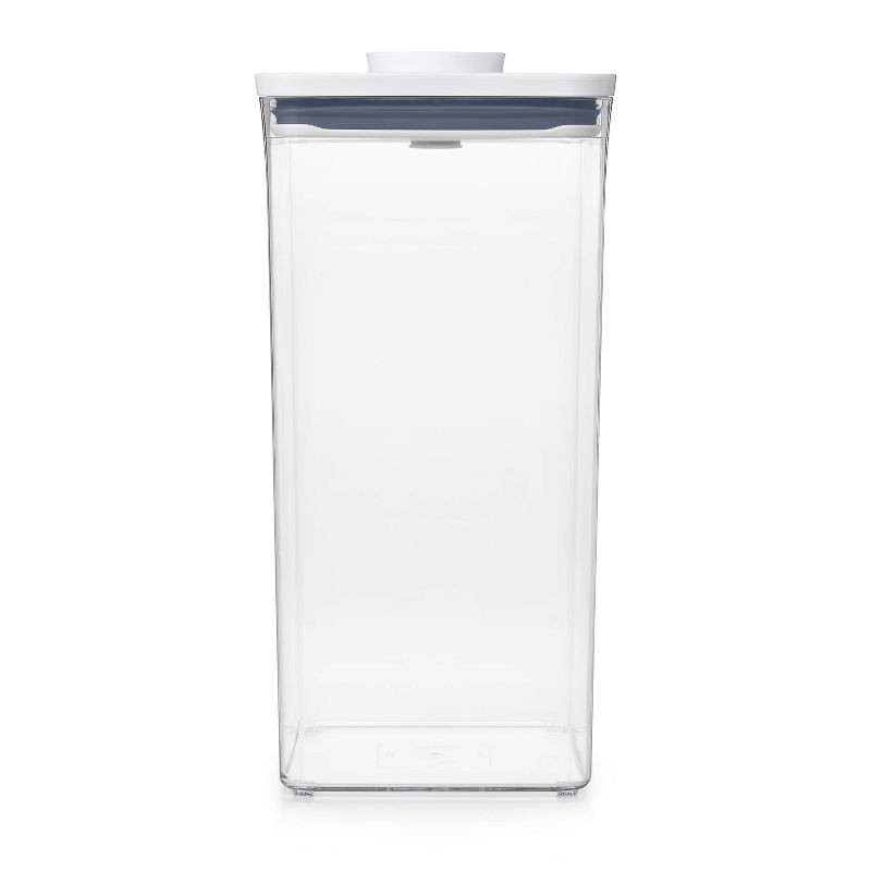 slide 3 of 8, OXO POP 6qt Plastic Big Square Airtight Food Storage Container White: Dishwasher-Safe, Silicone Lid, 6 qt
