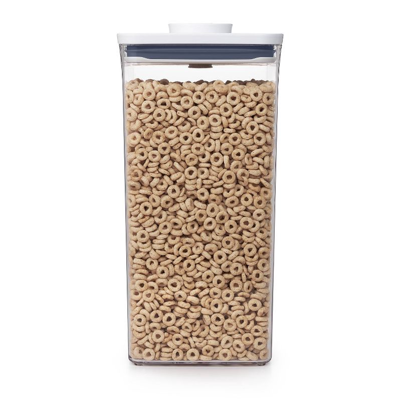 slide 4 of 8, OXO POP 6qt Plastic Big Square Airtight Food Storage Container White: Dishwasher-Safe, Silicone Lid, 6 qt