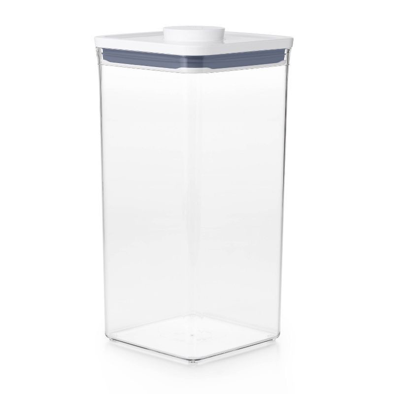 slide 6 of 8, OXO POP 6qt Plastic Big Square Airtight Food Storage Container White: Dishwasher-Safe, Silicone Lid, 6 qt