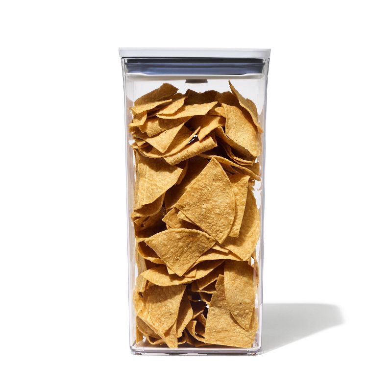 slide 7 of 8, OXO POP 6qt Plastic Big Square Airtight Food Storage Container White: Dishwasher-Safe, Silicone Lid, 6 qt