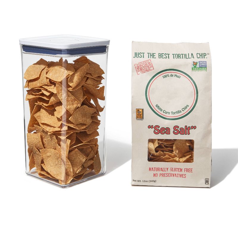 slide 8 of 8, OXO POP 6qt Plastic Big Square Airtight Food Storage Container White: Dishwasher-Safe, Silicone Lid, 6 qt