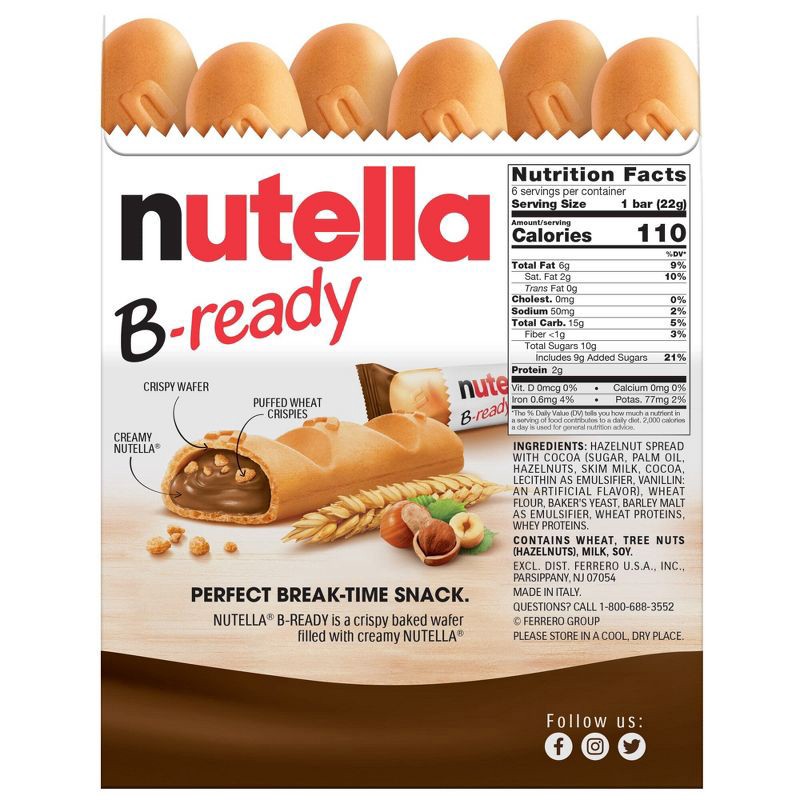 slide 2 of 7, Nutella B-Ready - 6ct/6oz, 6 ct; 6 oz