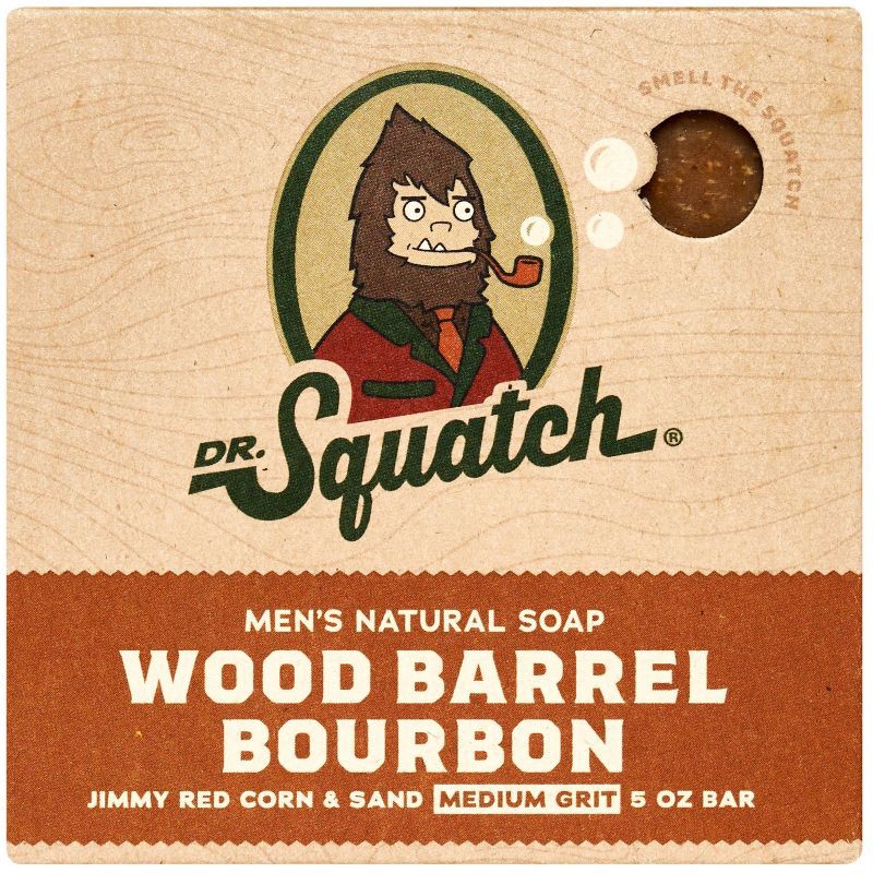 slide 1 of 6, DR. SQUATCH Men's All Natural Bar Soap - Wood Barrel Bourbon - 5oz, 5 oz