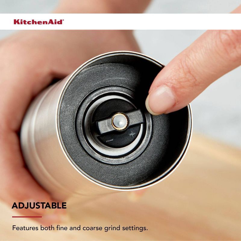 slide 4 of 4, KitchenAid Filled Stainless Steel Pepper Grinder Silver, 1 ct
