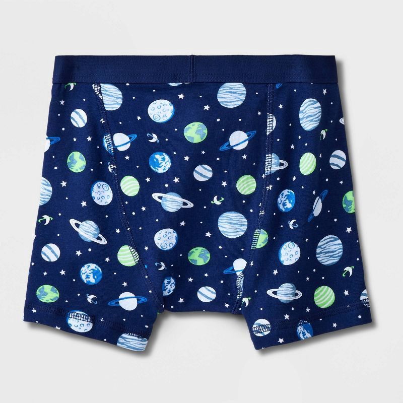 slide 3 of 4, Boys' 7pk Space Boxer Briefs - Cat & Jack™ Blue/White S, 7 ct