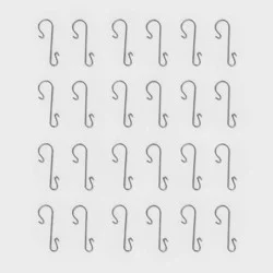 24ct Small Wire Christmas Ornament Hook Silver - Wondershop™