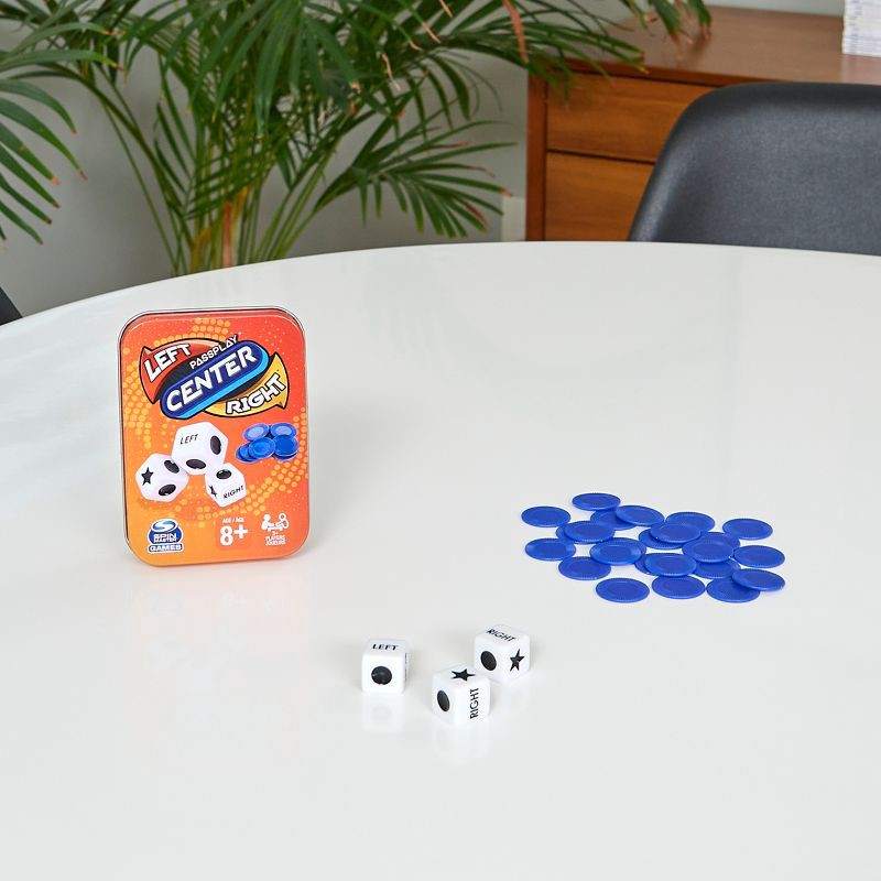 slide 4 of 7, Spin Master Games Left Center Right Tin Dice Game, 1 ct
