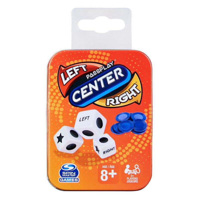 slide 1 of 7, Spin Master Games Left Center Right Tin Dice Game, 1 ct