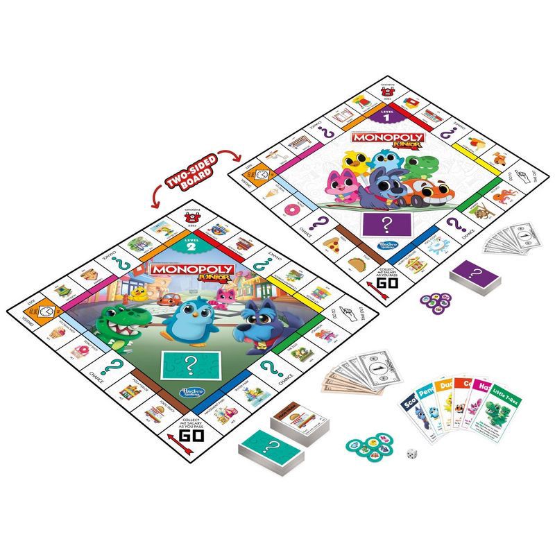 slide 2 of 9, Monopoly Junior 2 Kids Board Games in 1, 1 ct