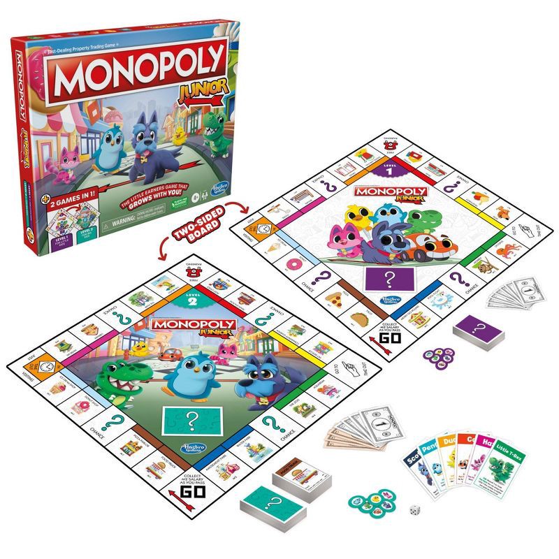 slide 3 of 9, Monopoly Junior 2 Kids Board Games in 1, 1 ct