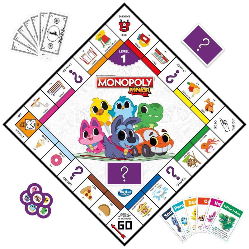 slide 4 of 9, Monopoly Junior 2 Kids Board Games in 1, 1 ct