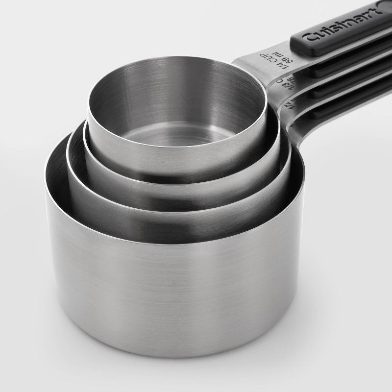 slide 3 of 5, Cuisinart 4pc Stainless Steel Magnetic Measuring Cup Set Black/Silver: Nesting Design, Dishwasher-Safe, 4 ct