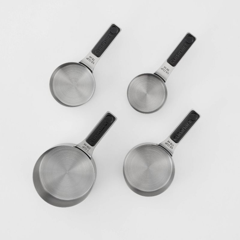 slide 4 of 5, Cuisinart 4pc Stainless Steel Magnetic Measuring Cup Set Black/Silver: Nesting Design, Dishwasher-Safe, 4 ct