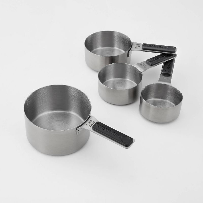 slide 1 of 5, Cuisinart 4pc Stainless Steel Magnetic Measuring Cup Set Black/Silver: Nesting Design, Dishwasher-Safe, 4 ct