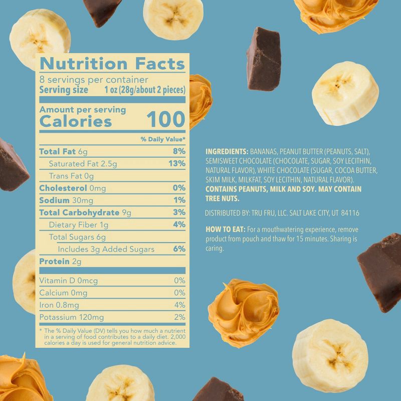slide 4 of 7, Tru Fru Frozen Bananas in Peanut Butter & Dark Chocolate - 8oz, 8 oz
