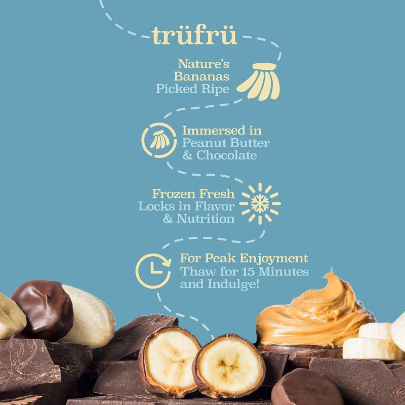 slide 7 of 7, Tru Fru Frozen Bananas in Peanut Butter & Dark Chocolate - 8oz, 8 oz