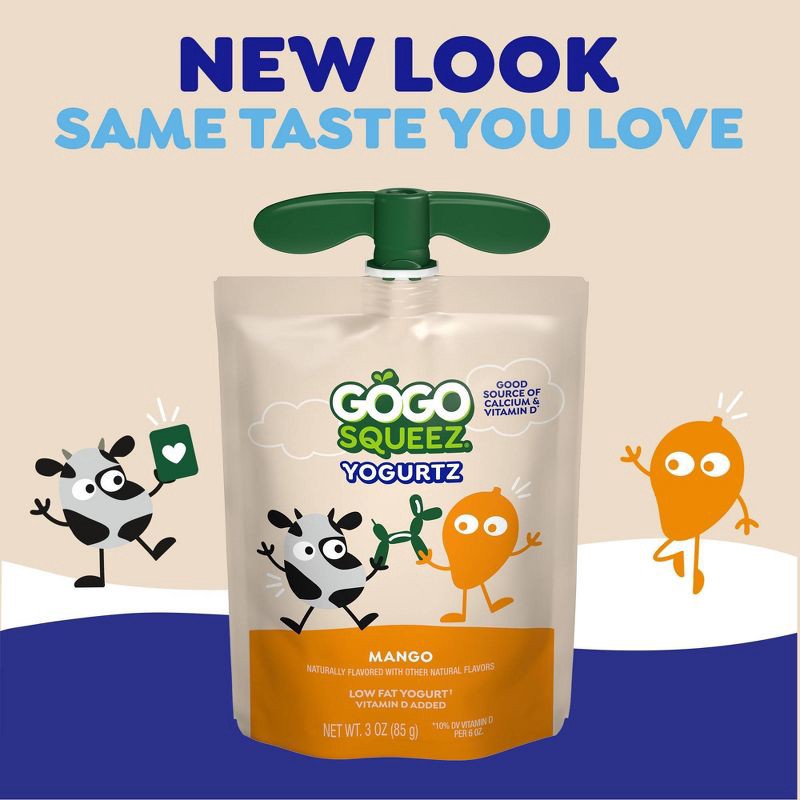 slide 3 of 7, GoGo SqueeZ yogurtZ Low Fat Peach & Mango Variety Pack - 3oz/16ct, 3 oz, 16 ct