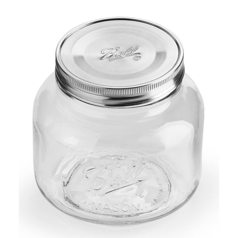 slide 2 of 9, Ball 64oz Glass Half Gallon Storage Jar Clear: Dishwasher-Safe, Wide Neck, 6" Height, 2.5 lbs, 64 oz, 2.5 lb