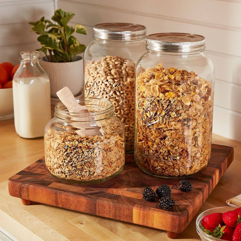 slide 4 of 9, Ball 1gal Glass Storage Jar Clear: Dishwasher-Safe, 11.26" Height, 4" Neck Diameter, 5.4 lbs, 1 gal, 5.4 lb