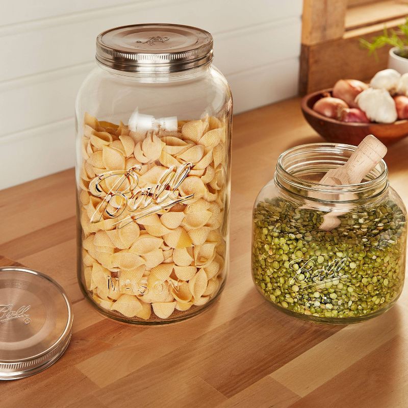 slide 5 of 9, Ball 1gal Glass Storage Jar Clear: Dishwasher-Safe, 11.26" Height, 4" Neck Diameter, 5.4 lbs, 1 gal, 5.4 lb