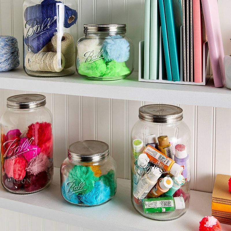 slide 6 of 9, Ball 1gal Glass Storage Jar Clear: Dishwasher-Safe, 11.26" Height, 4" Neck Diameter, 5.4 lbs, 1 gal, 5.4 lb