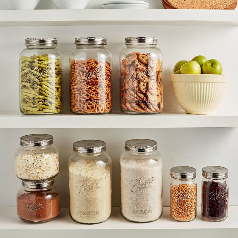 slide 8 of 9, Ball 1gal Glass Storage Jar Clear: Dishwasher-Safe, 11.26" Height, 4" Neck Diameter, 5.4 lbs, 1 gal, 5.4 lb