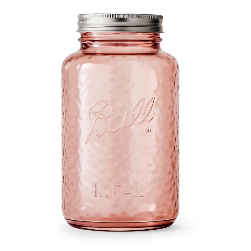 slide 2 of 8, Ball 32oz 4pk Glass Regular Mouth Rose Vintage Mason Jar with Lid and Band: Pink Canning Jars, Dishwasher-Safe, 4 ct; 32 oz