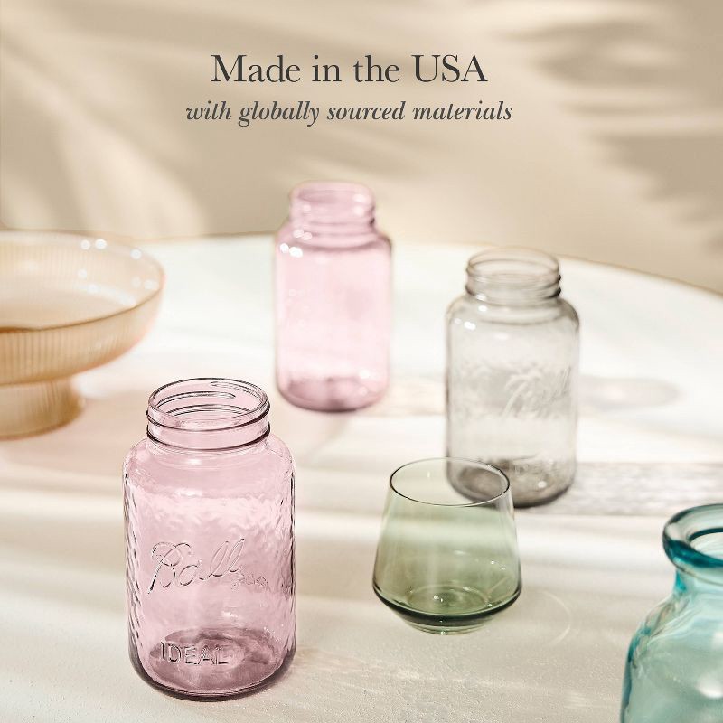 slide 11 of 15, Ball 32oz 4pk Glass Regular Mouth Mason Color Jar with Lid and Band Rose: Pink Canning Jars, Dishwasher-Safe, 4 ct; 32 oz