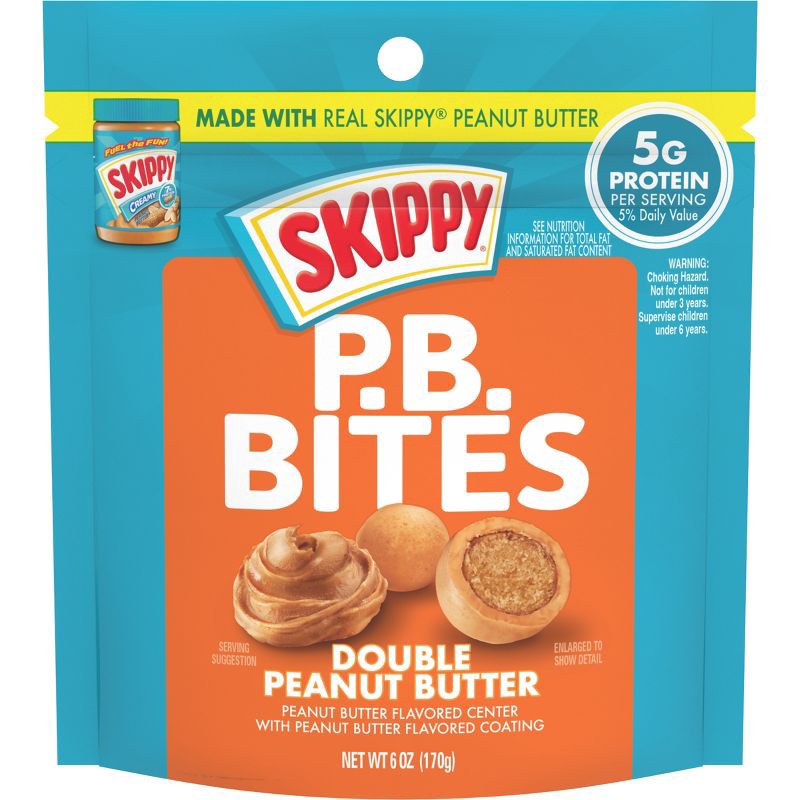 slide 1 of 6, Skippy Bites Double Peanutbutter - 6oz, 6 oz