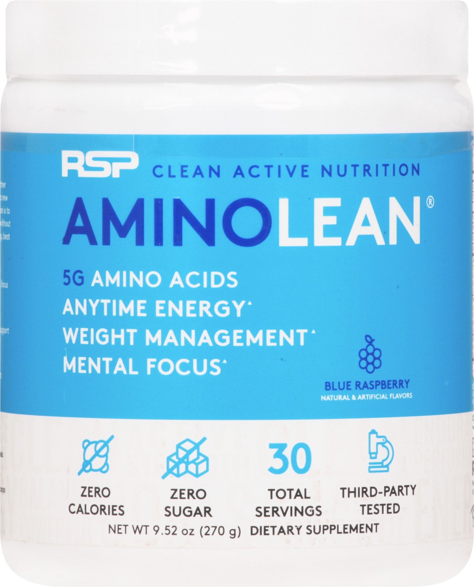 slide 7 of 13, AminoLean Blue Rasperry Pre-Workout 9.52 oz, 9.52 oz