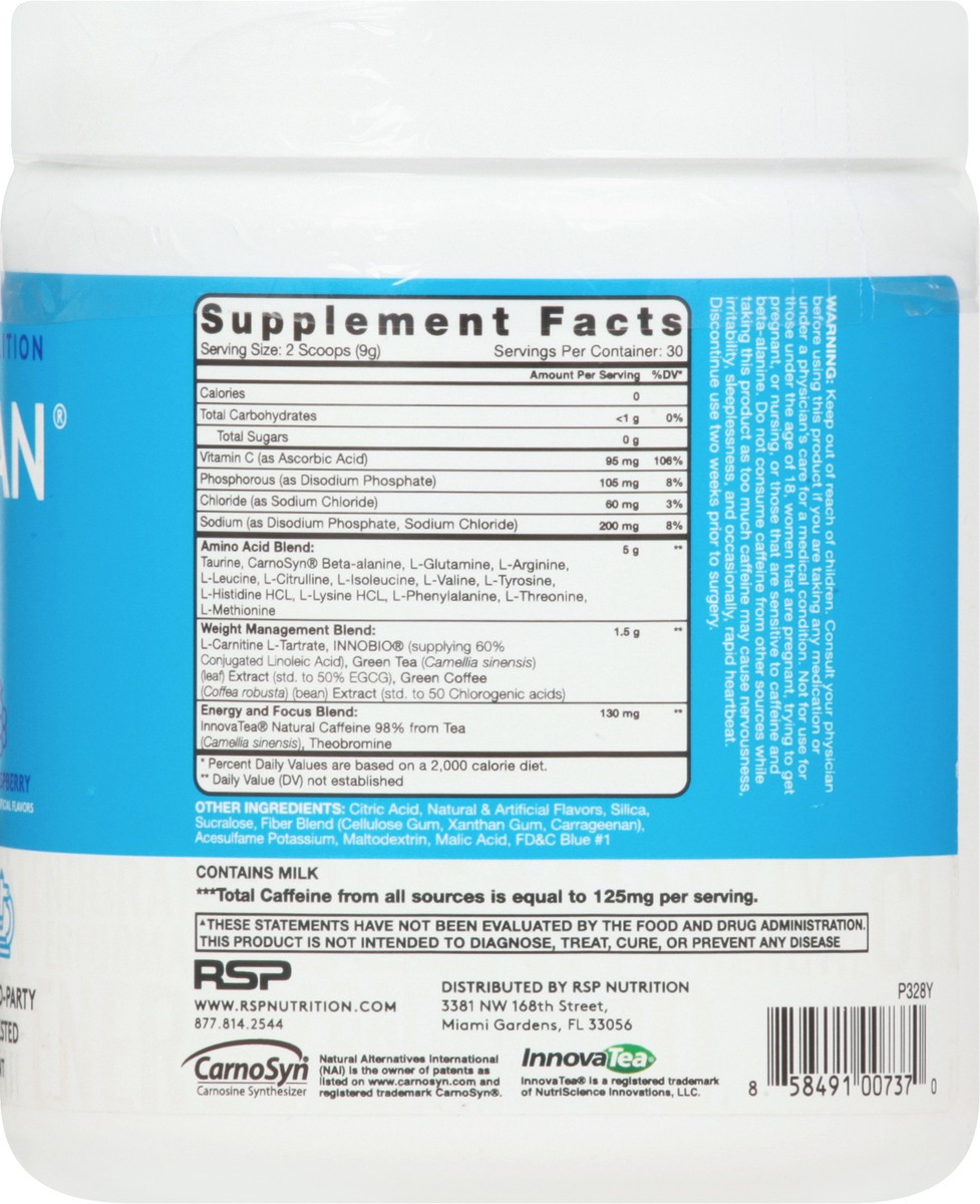 slide 10 of 13, AminoLean Blue Rasperry Pre-Workout 9.52 oz, 9.52 oz