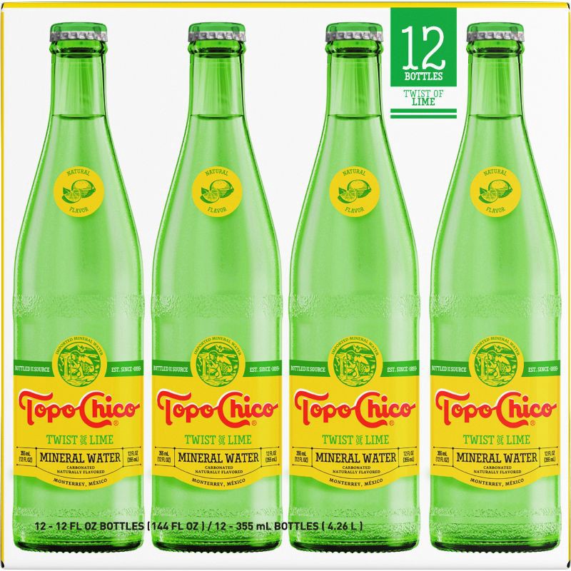 slide 2 of 4, Topo Chico Twist of Lime Mineral Water - 12pk/12 fl oz Bottle, 12 ct; 12 fl oz