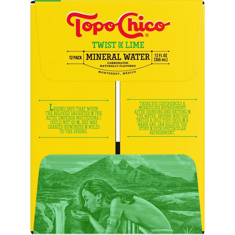 slide 3 of 4, Topo Chico Twist of Lime Mineral Water - 12pk/12 fl oz Bottle, 12 ct; 12 fl oz
